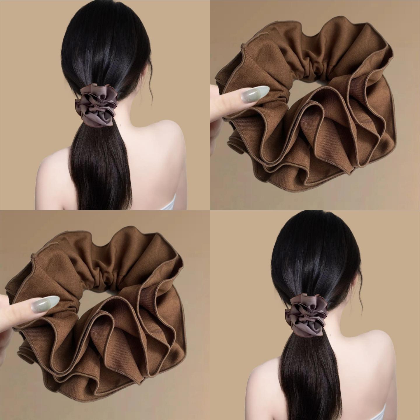 层林尽染！四层木耳边大肠发圈！2024新款丸子头绳马尾发绳盘发器