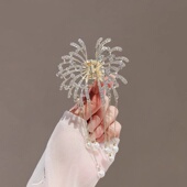 美 超仙蝴蝶流苏抓夹高级发卡发夹女后脑勺鲨鱼夹子头饰 烟火