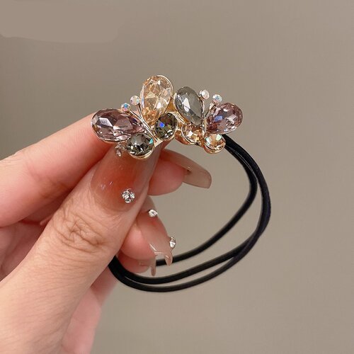 韩国优雅蝴蝶发绳森系仿水晶头绳