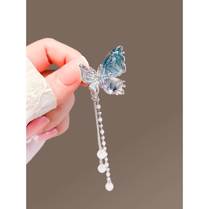 蝴蝶流蘇古風小抓夾夏季新款后腦