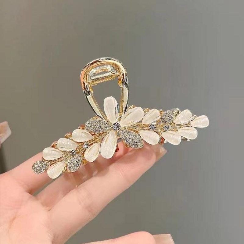 水钻琉璃花朵发夹女高级感抓夹大