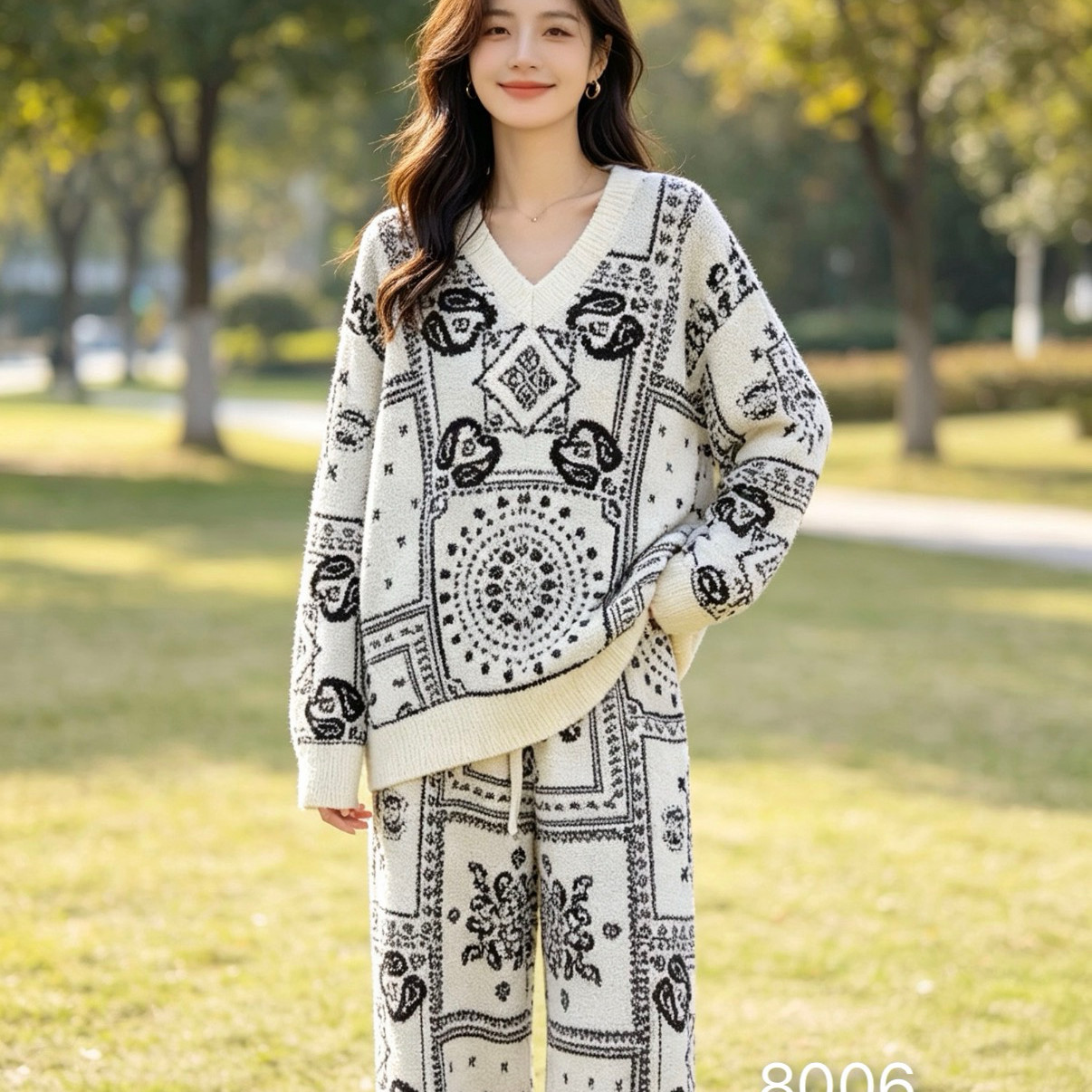 新品软绵绵OY半边绒秋冬季睡衣睡衣/家居服套装