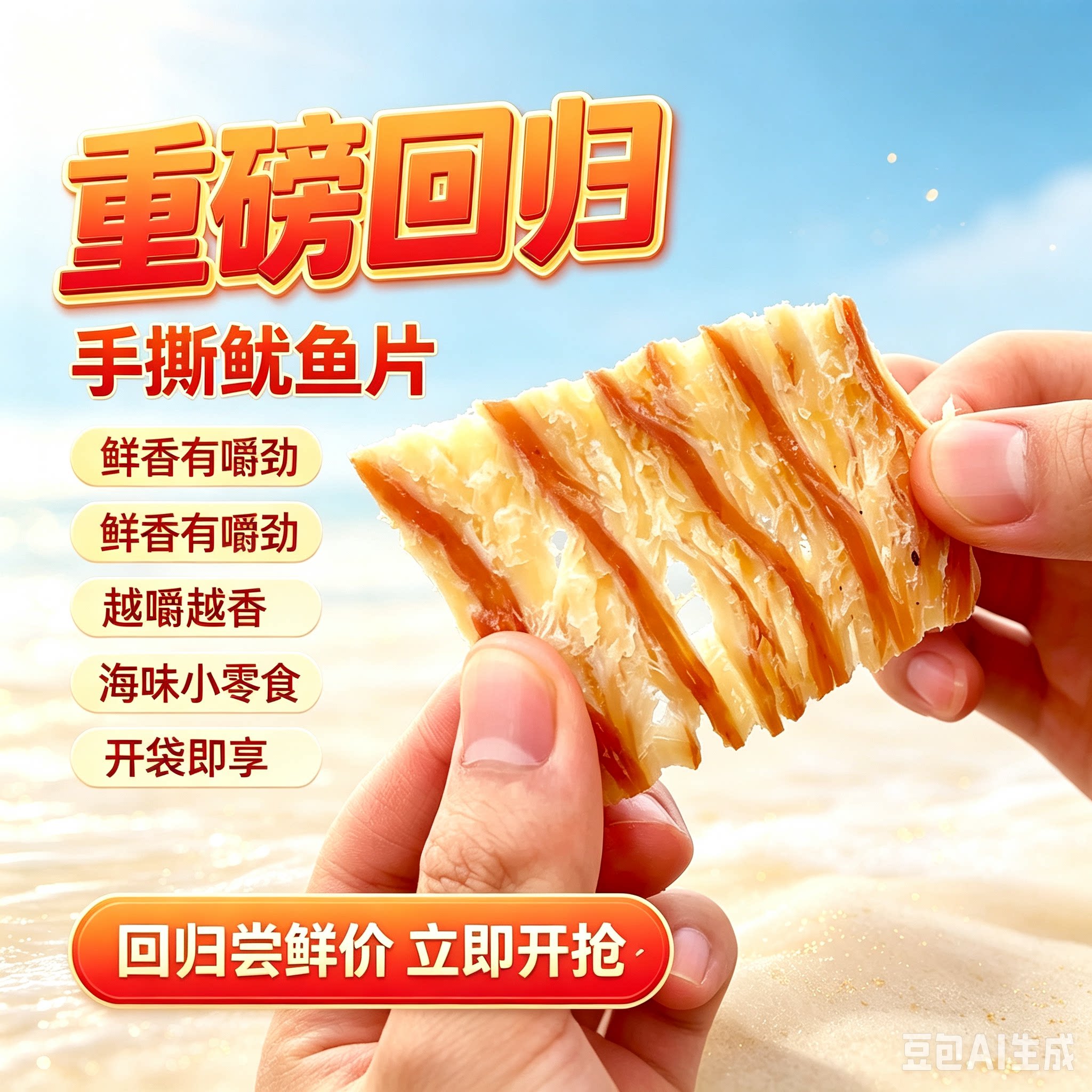 青岛特产海边人碳烤鱿鱼丝鱿鱼条海鲜即食手撕鱿鱼干干货小吃零食