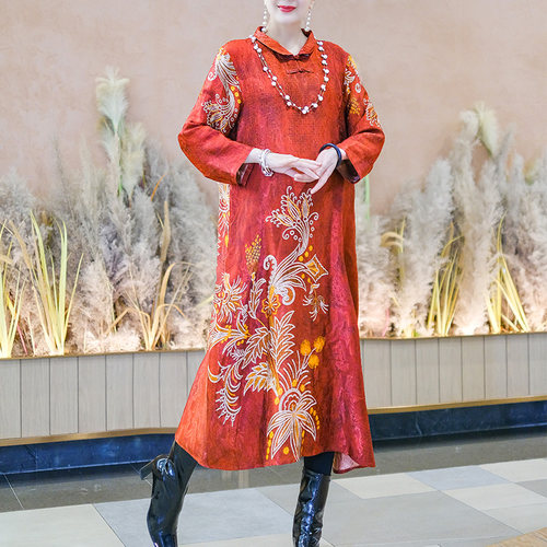 花宽松大码显瘦短袖秋季新款长裙