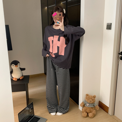 女纯棉家居服可外穿不起球不褪色