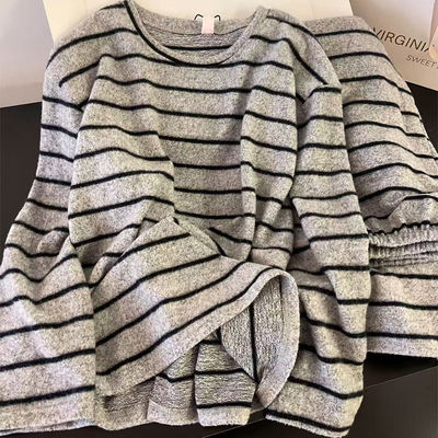 德绒保暖睡衣女家居服可外穿出门