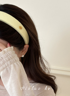 韩系高颅顶黄色宽边发箍女款高级感洋气时尚压发头饰头箍2026新款