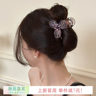 设计感小众花朵抓夹中号后脑勺头饰发夹鲨鱼夹高级感 首发 新品