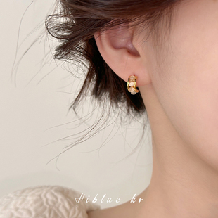独特小众猫眼石圈圈耳环女2026新款 夏天轻奢高级感气质耳饰 爆款