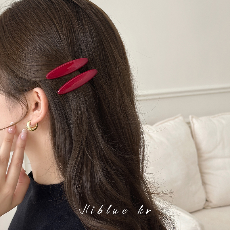 海蓝蓝安可拉红色侧边刘海发夹