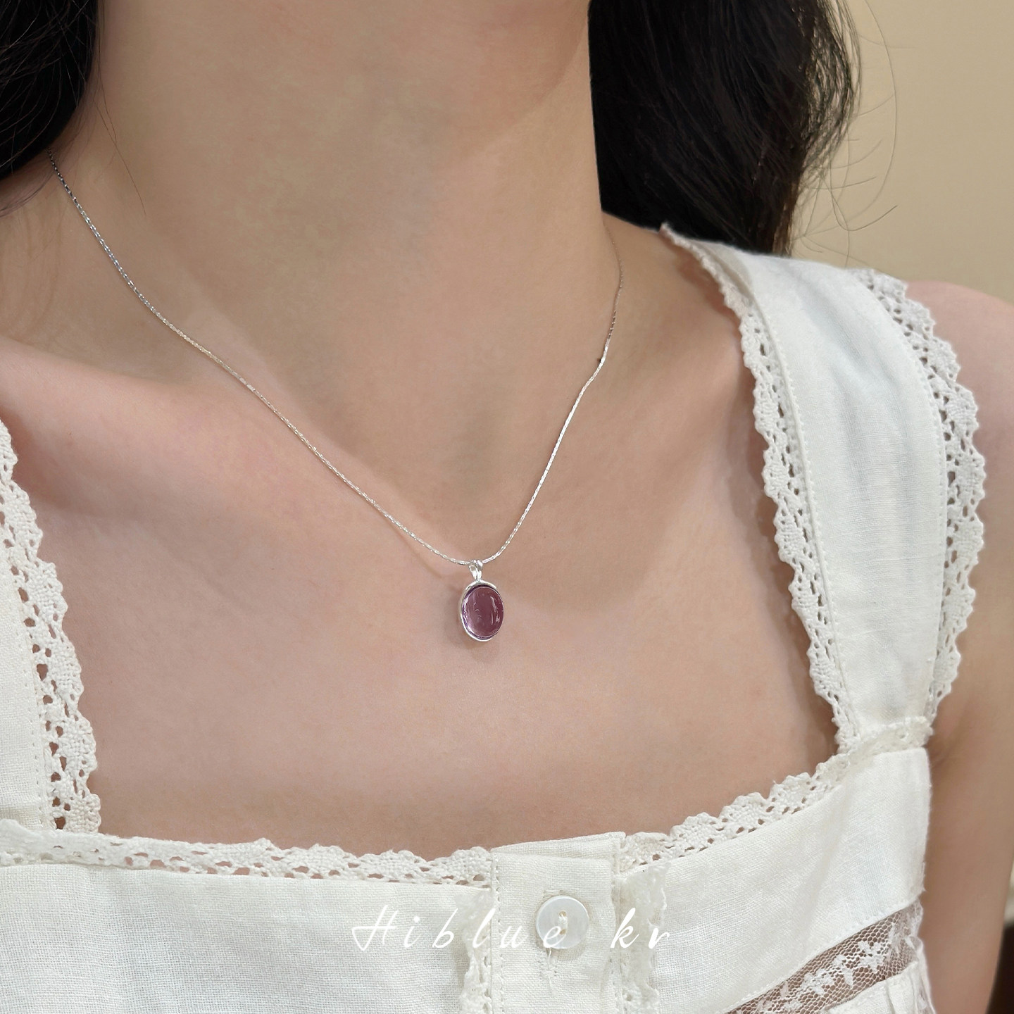 紫水晶吊坠项链女夏天高级感轻奢小众锁骨链颈链2026新款爆款配饰
