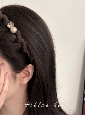 珍珠高颅顶发箍带齿防滑头饰女2026新款高级感日常外戴齿梳头箍