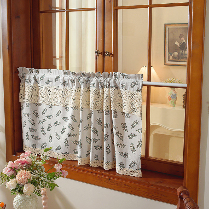 门帘日系网红半帘短帘免打孔隔断帘棉麻布艺家用卧室厨房柜子帘