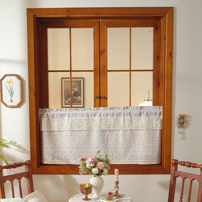 日式网红ins小清新棉麻门帘隔断帘半截式房间门口遮挡帘子免打孔