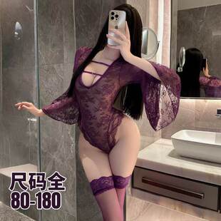 大码 胖mm纯欲蕾丝连体衣紫色战袍辣妹肚兜qqny 性感睡衣女2025新款