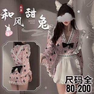 大码甜洋装蓬蓬裙Lolita日系花苞裙和服制服蕾丝蝴蝶结性感套装女
