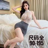 大码 胖mm性感秘书制服qqny纯欲蕾丝睡裙qq内衣2025新款