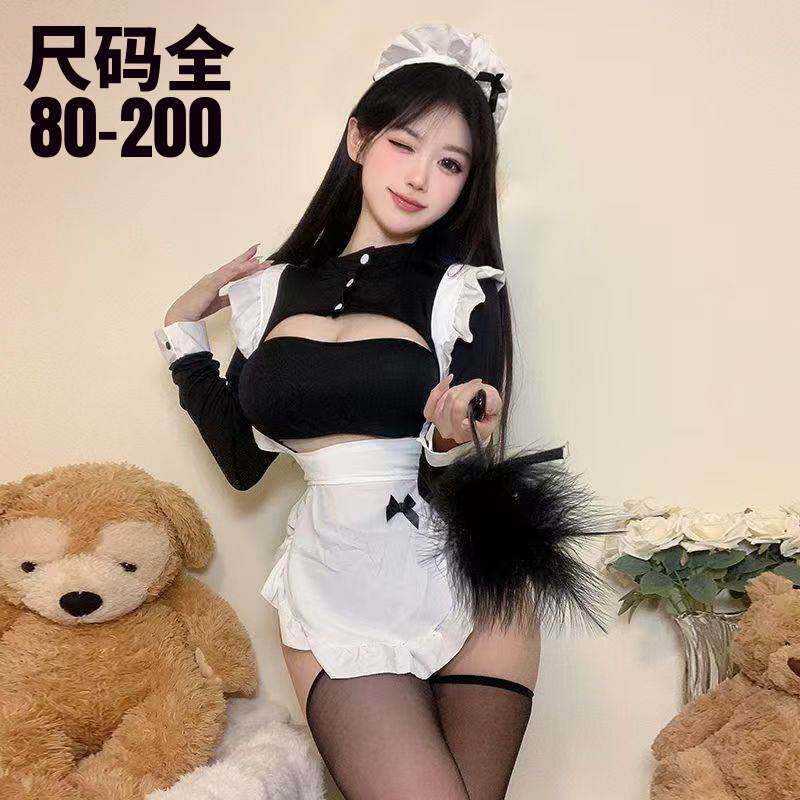 大码qqny内衣性感火辣q趣衣服女性女仆纯欲制服成人睡裙连体套装