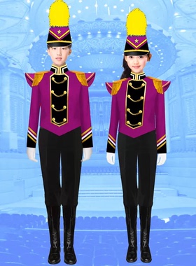 新款紫色鼓号队服装鼓号服管乐队表演服中小学生升旗手演出服