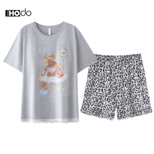 甜美波点蝴蝶结短袖 夏季 元 家居服HDYJH3920 轶家专享