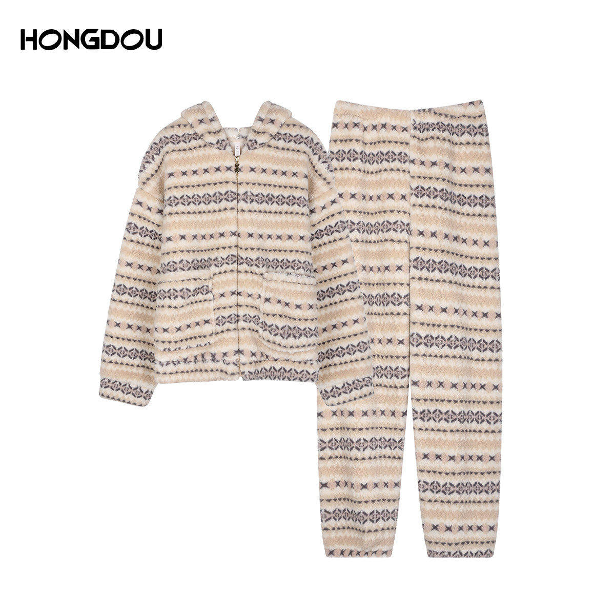 【婷二专属】秋冬费尔岛加厚加绒拉链保暖睡衣套装H5N7654,女士内衣/男士内衣/家居服,睡衣上装,淘宝优惠券,粉丝福利购,淘宝优惠卷