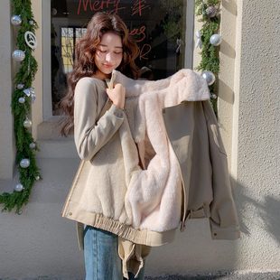 P185 A12 仿兔毛内里机车风PU皮派克服 K268 首发现货