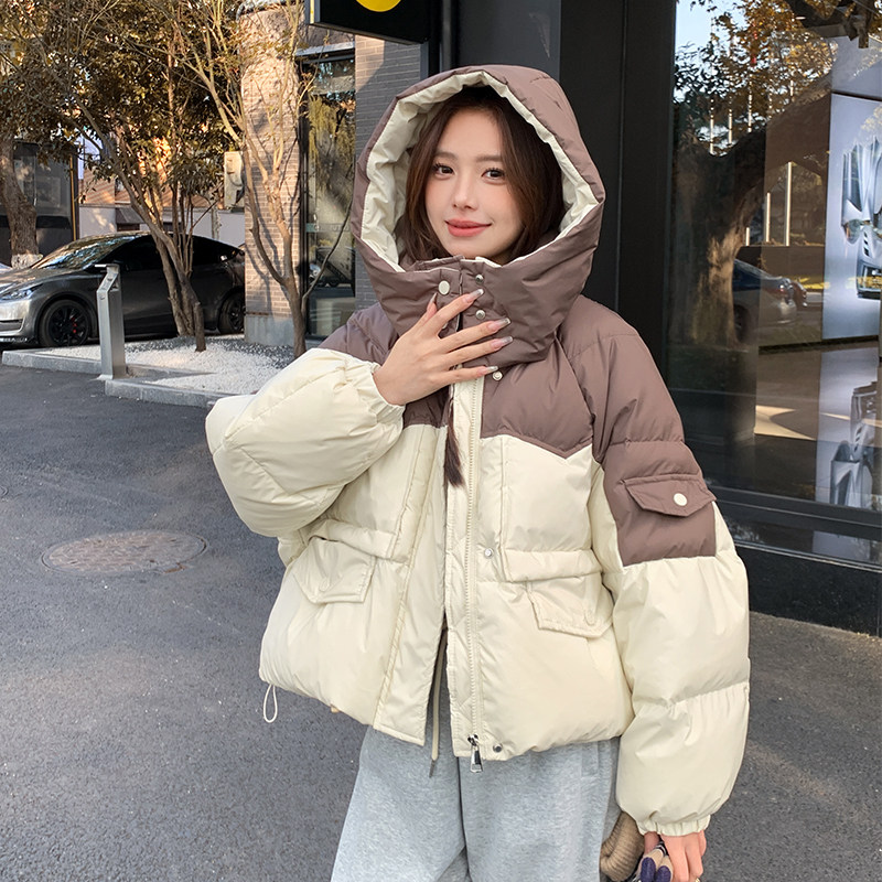 【大货已出】标90白鸭绒拼色工装风羽绒服 238-P275-K398图片