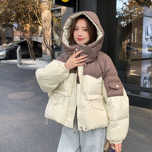 【大货已出】标90白鸭绒拼色工装风羽绒服 238-P275-K398图片