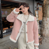 【现货】麂皮绒羊羔毛皮毛一体203-P175-K258，女装派克服，浙宝113