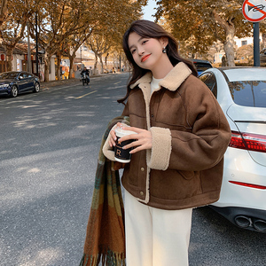 【大货已出】复古麂皮羊羔毛皮毛一体 209-P155-K228,女装派克服,浙宝113