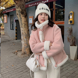 【现货】麂皮绒羊羔毛皮毛一体203-P175-K258，女装派克服，浙宝113