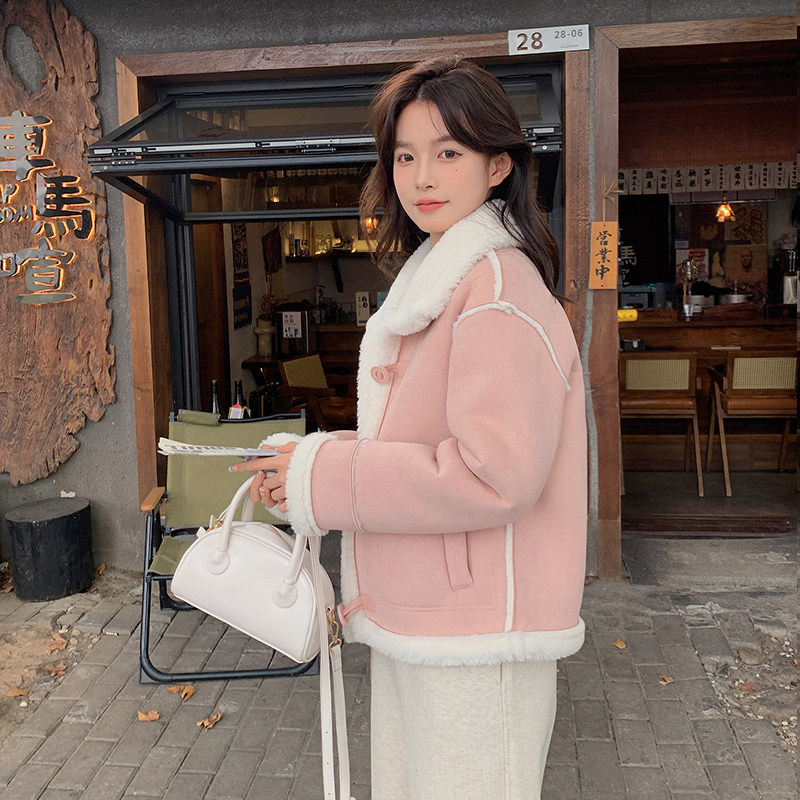 【现货】麂皮绒羊羔毛皮毛一体203-P175-K258,女装派克服,浙宝113