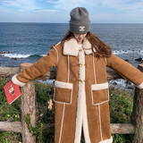 【现货】长款鹿皮绒羊羔毛皮毛一体大衣093-P205-K298，女装皮草，浙宝113