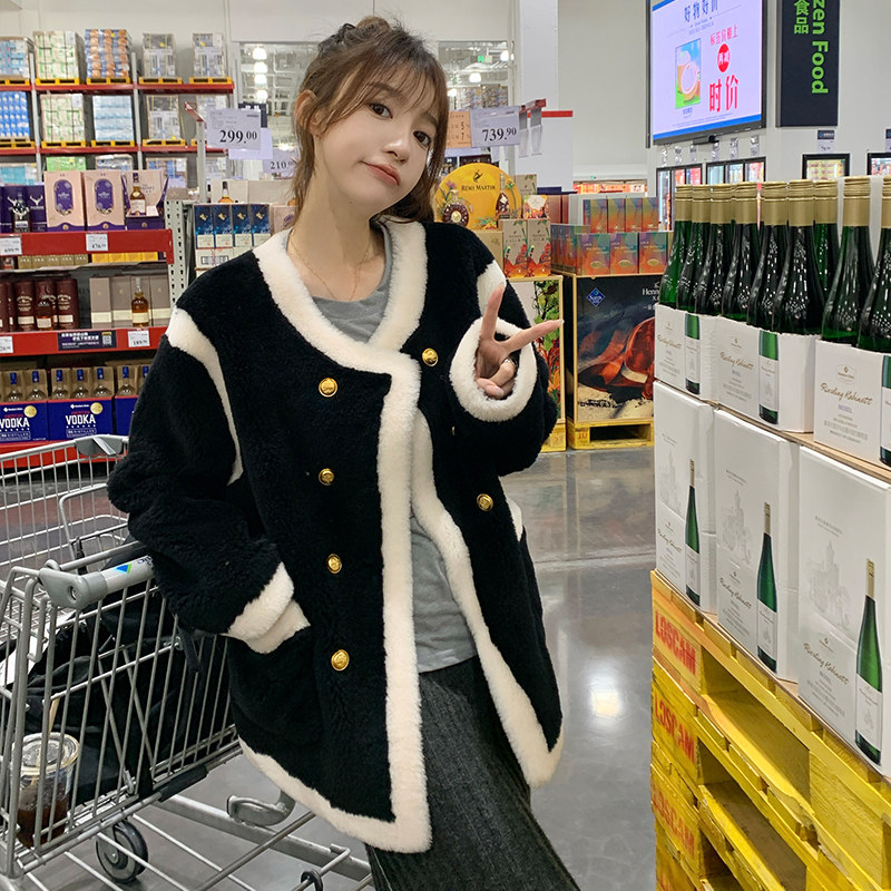 【现货】小香风羊羔毛麂皮内里皮毛一体202-P170-K258,女装派克服,浙宝113