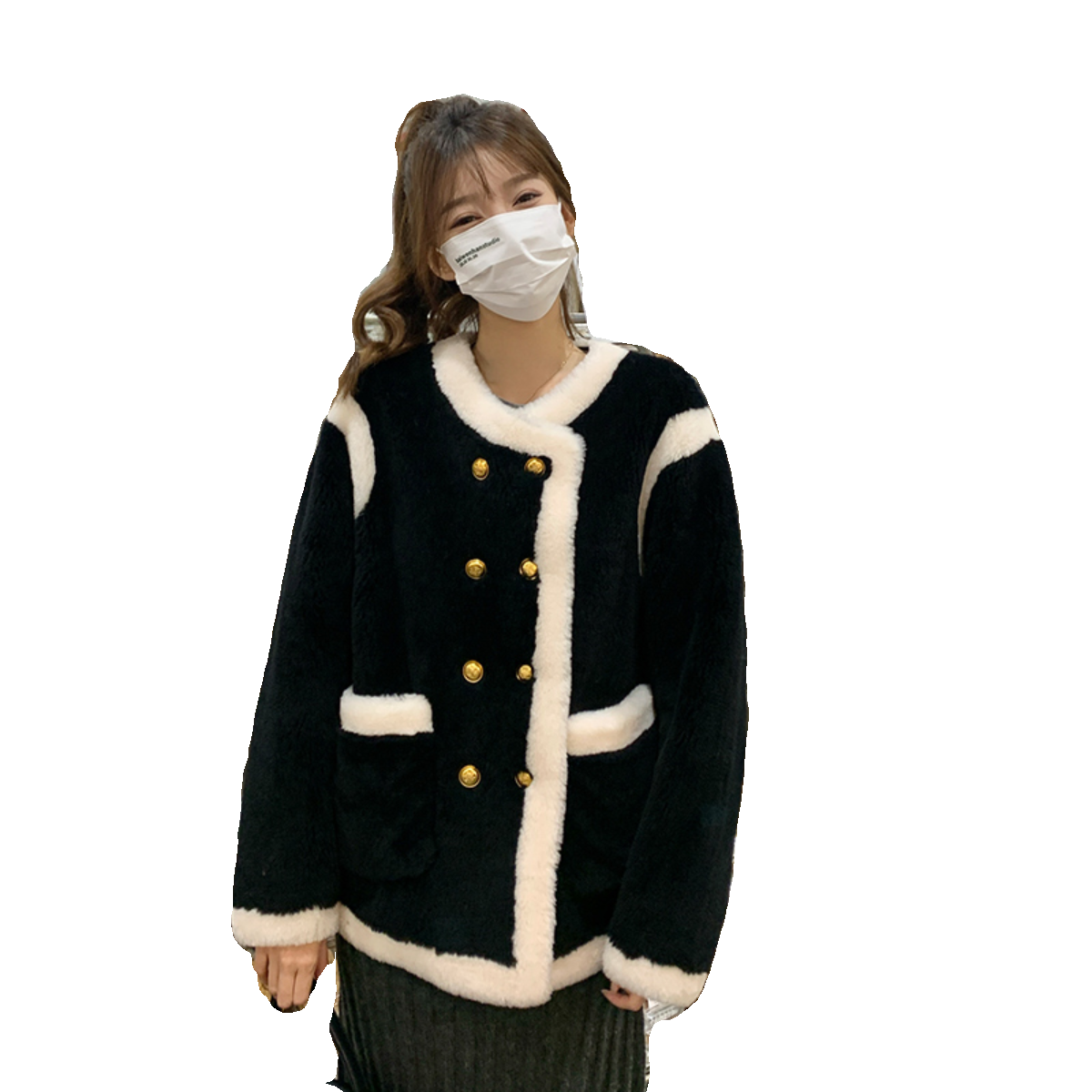 【现货】小香风羊羔毛麂皮内里皮毛一体202-P170-K258,女装派克服,浙宝113