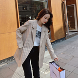 21春季新款高品质双排扣复古格子小西装006-8870-p125-k168，女装西装，浙宝113