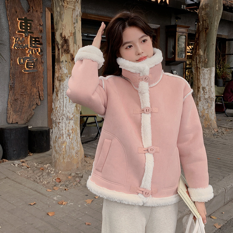 【现货】麂皮绒羊羔毛皮毛一体203-P175-K258,女装派克服,浙宝113
