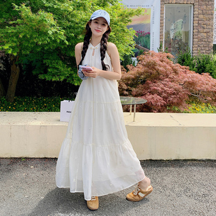 P125 K178 287 国风重工刺绣钉珠挂脖连衣裙 现货 新中式