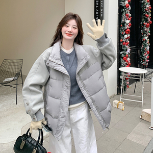 【大货已出】90绒毛呢拼接羽绒服 520-P265-K388图片