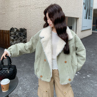 P215 C91 水洗牛仔拼毛皮毛一体 K308 大货已出