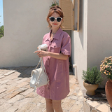 【新款】工装风单排扣衬衫裙841-P105-K158，女装连衣裙，浙宝113