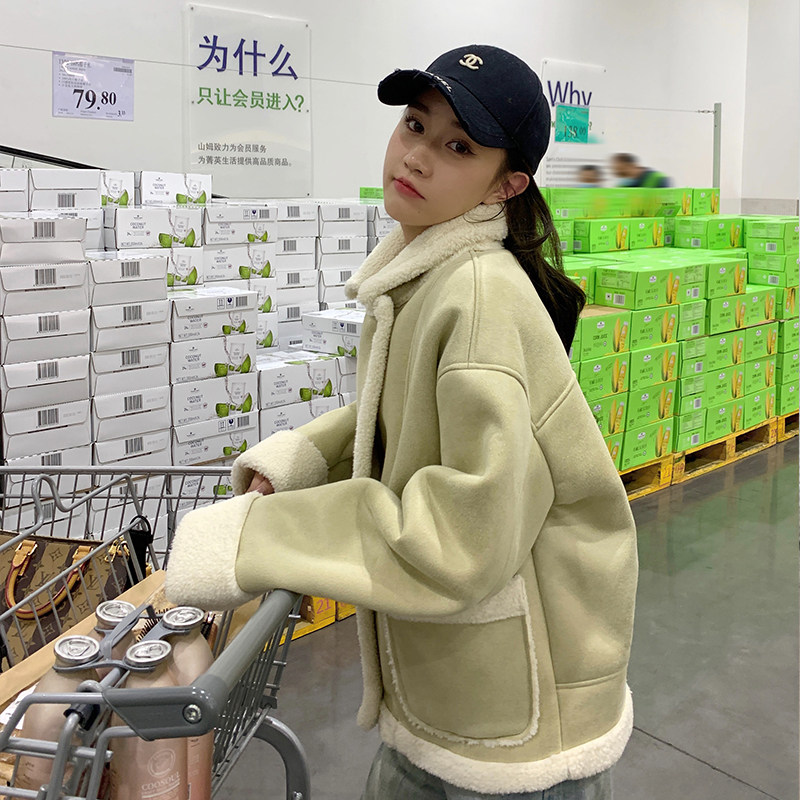 【现货】麂皮绒羊羔毛皮毛一体680-P185-K278,女装派克服,浙宝113