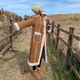 【现货】长款鹿皮绒羊羔毛皮毛一体大衣093-P205-K298，女装皮草，浙宝113