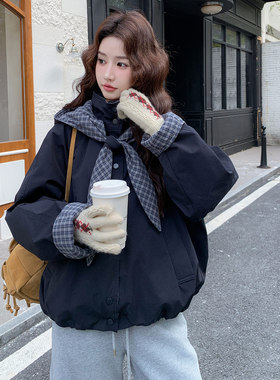 【大货已出】新国标90绒格子拼接连帽羽绒服 C96-P295-K428