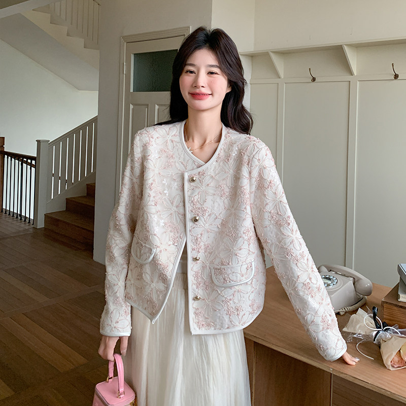 【现货】重工蕾丝提花短外套529-P155-K218,女装短外套,浙宝113