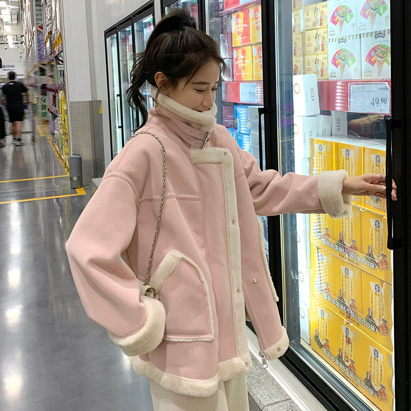 【大货已出】PU皮拼仿兔毛皮毛一体887-P185-K268,女装派克服,浙宝113