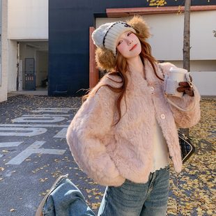 P175 A27 粉环保皮草皮毛一体 K258 首发现货