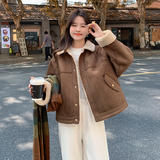 【大货已出】复古麂皮羊羔毛皮毛一体209-P155-K228，女装派克服，浙宝113