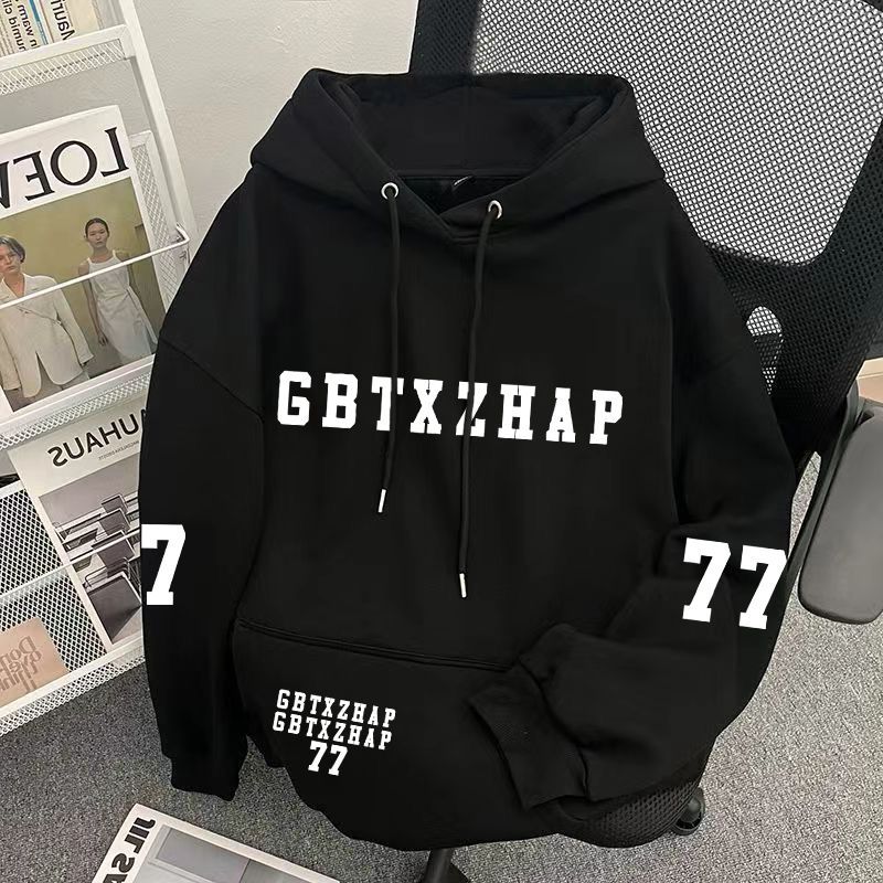 美式高街潮牌重磅连帽卫衣男女加绒加厚情侣宽松ins秋冬潮流帽衫