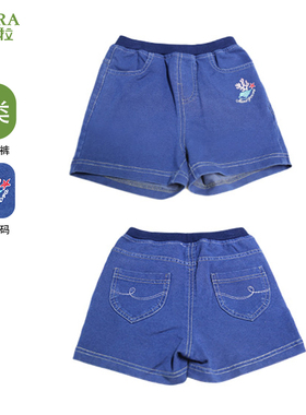 巴柯拉专柜同款童装女小童牛仔短裤韩版洋气女孩夏薄款蓝色牛仔裤